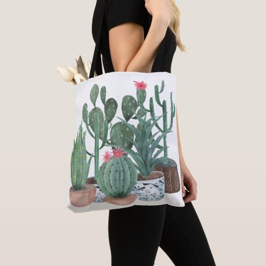 Waterverf cacti. tote bag (Dichtbij)