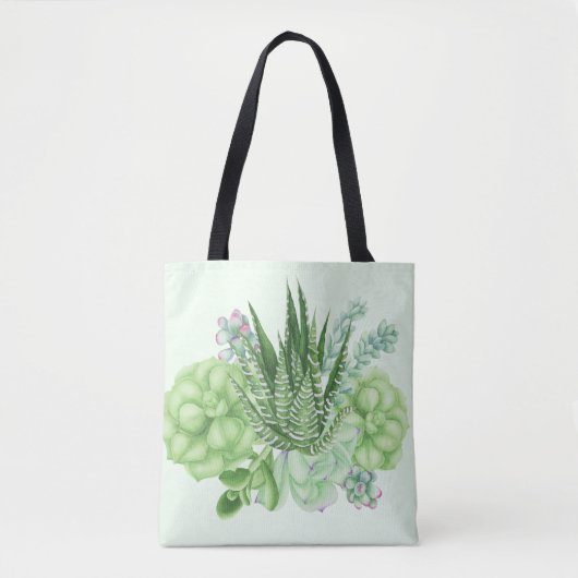 Waterverf Cacti Tote Bag (Voorkant)