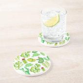 Waterverf Cacti Zandsteen Onderzetter (Zijkant)