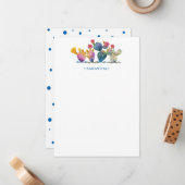 Waterverf Cactus - Aangepaste schrijfbenodigdheden Notitiekaartje (Voorkant / Achterkant in situ)