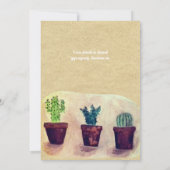 Waterverf CACTUS Afscheidsfeest Rustieke Uitnodigi Kaart (Achterkant)