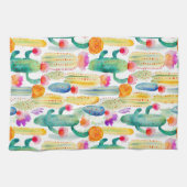 Waterverf Cactus Art Desert Kleurrijk Zuidwesten Theedoek (Horizontaal)