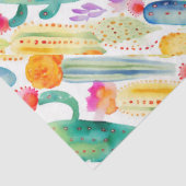 Waterverf Cactus Art Desert Kleurrijk Zuidwesten Tissuepapier (Detail)