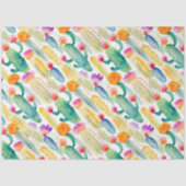 Waterverf Cactus Art Desert Kleurrijk Zuidwesten Tissuepapier (Voorkant)