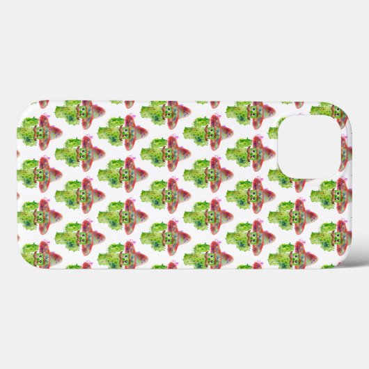 Waterverf Cactus Art Mustache Pet Eyes Fun Case-Mate iPhone Case (Achterkant (horizontaal))