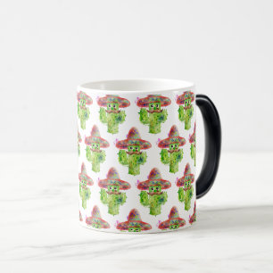Waterverf Cactus Art Mustache Pet Eyes Señor Magische Mok