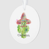 Waterverf Cactus Art Mustache Sombrero Eyes Tekst Ornament (voorkant)