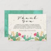 Waterverf Cactus Baby shower Hartelijk dank Bedankkaart (Voorkant / Achterkant)