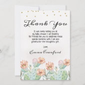 Waterverf Cactus Baby shower Hartelijk dank Kaart (Voorkant)