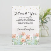 Waterverf Cactus Baby shower Hartelijk dank Kaart (Staand voorkant)
