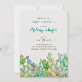 Waterverf Cactus Baby shower Uitnodiging