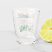 Waterverf Cactus Baby shower Voeten Shot Glas (Achterkant)