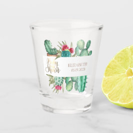 Waterverf Cactus Baby shower Voeten Shot Glas