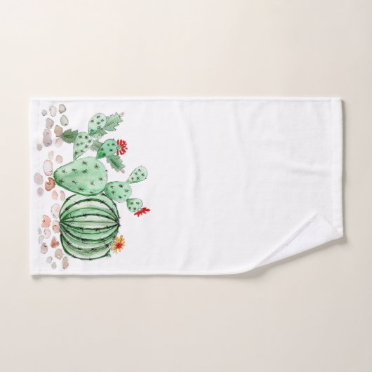waterverf, cactus bad handdoek (Handdoek)