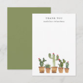 Waterverf Cactus Bedankkaart (Voorkant / Achterkant)