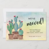 Waterverf Cactus Bewegende Aankondiging Kaarten (Voorkant)