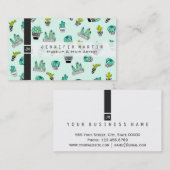 Waterverf Cactus Black en White Pots Visitekaartje (Voorkant / Achterkant)