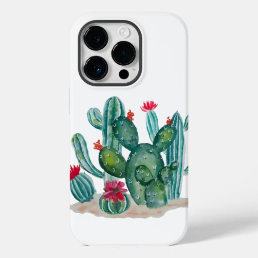 Waterverf Cactus Bloedventielen Planten Case-Mate iPhone Case (Achterkant)