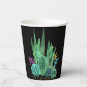 Waterverf, cactus, bloemen, grote klok papieren bekers (Achterkant)