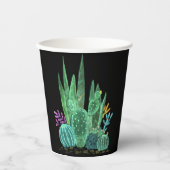 Waterverf, cactus, bloemen, grote klok papieren bekers (Voorkant)