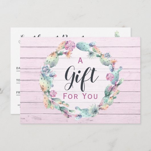 Waterverf Cactus Boho (Voorkant / Achterkant)