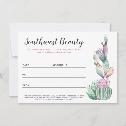 Waterverf Cactus Boho (Achterkant)