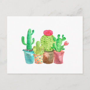 Waterverf cactus Briefkaart