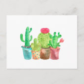 Waterverf cactus Briefkaart (Voorkant)