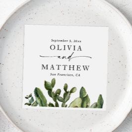 Waterverf Cactus bruiloft | Boho Greenery Script Servet