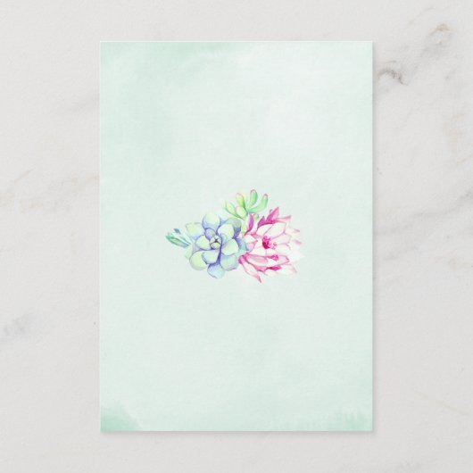 Waterverf Cactus Bruiloft Informatie Kaarten (Achterkant)