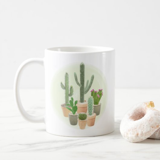 Waterverf Cactus Cacti Potlood Planten Succulents Koffiemok (Met donut)