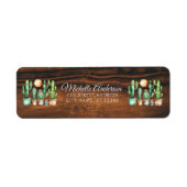 Waterverf Cactus Cactussen Woestijn Succulent Hout Etiket (Voorkant)