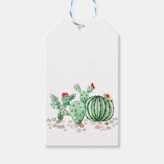 waterverf, cactus cadeaulabel (Voorkant)