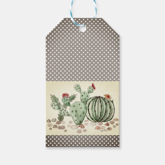 waterverf, cactus cadeaulabel (Voorkant)