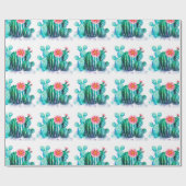 waterverf Cactus Cadeaupapier (Vlak)