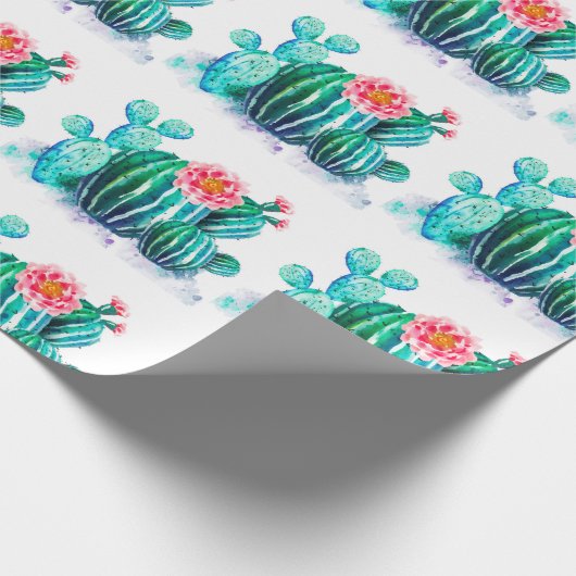waterverf Cactus Cadeaupapier (Hoek)