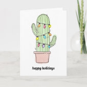 Waterverf Cactus Christmas Kaart (Voorkant)