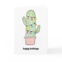Waterverf Cactus Christmas Kaart