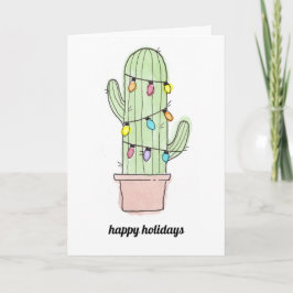 Waterverf Cactus Christmas Kaart