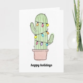 Waterverf Cactus Christmas Kaart