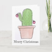 Waterverf Cactus Christmas Kaart (Voorkant)