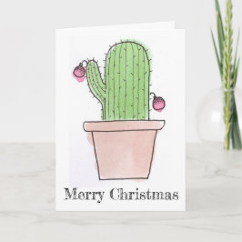 Waterverf Cactus Christmas Kaart