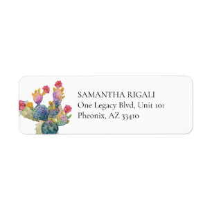 Waterverf Cactus Custom Return Adres Labels