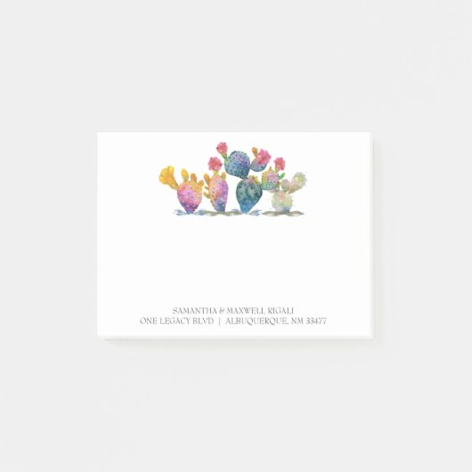 Waterverf Cactus Custom Sticky Notes (Voorkant)