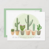 Waterverf Cactus Cute Potlood Planten Note Briefkaart (Voorkant / Achterkant)