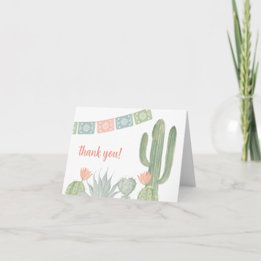 Waterverf cactus dank u nota Kaarten Notitiekaartje (Voorkant)