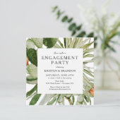 Waterverf Cactus Desert Engagement Party Invitati Kaart (Staand voorkant)