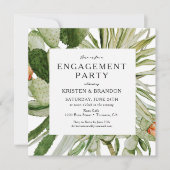Waterverf Cactus Desert Engagement Party Invitati Kaart (Voorkant)