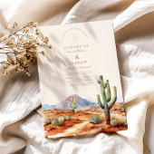 Waterverf Cactus Desert Landscape Wedding Kaart