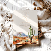 Waterverf Cactus Desert Landscape Wedding Save The Date